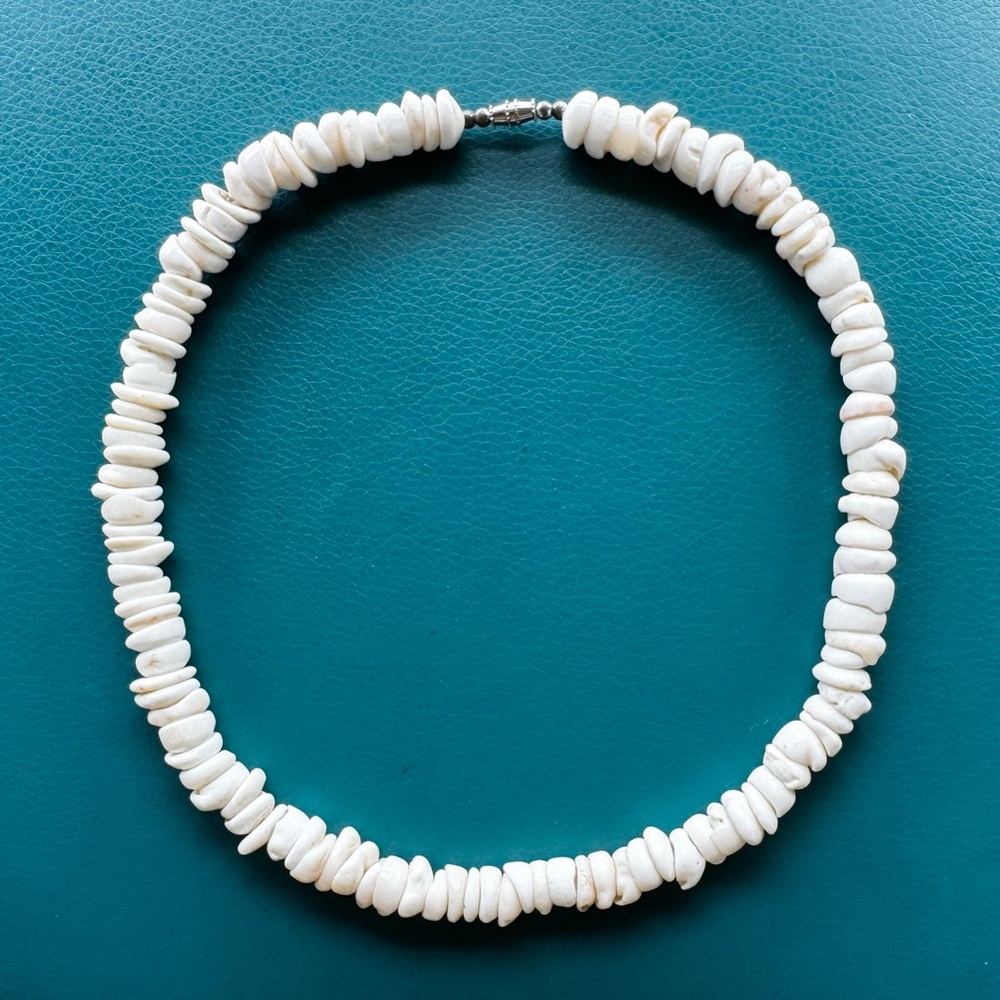 Vintage Men’s Puka Shell Necklace Hawaiian Surfer Jewelry 20.5”, 100.7 grams